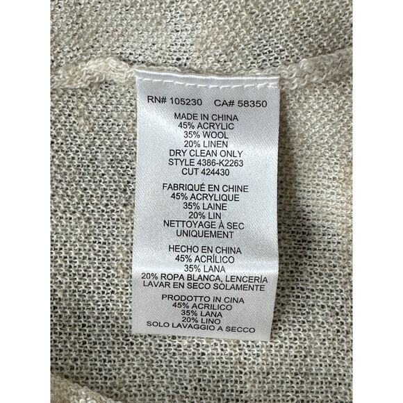 Joie Sweater‎ Women XS Annalie Fringe Wool Linen Beige Knit Relaxed Boho Beachy - Picture 7 of 9